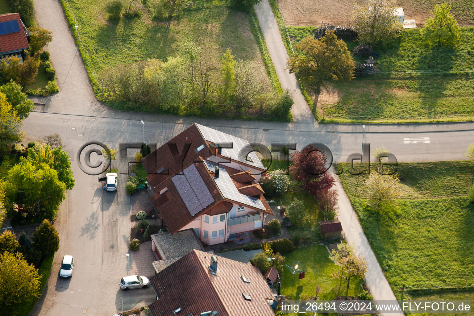 Vue oblique de Quartier Stupferich in Karlsruhe dans le département Bade-Wurtemberg, Allemagne