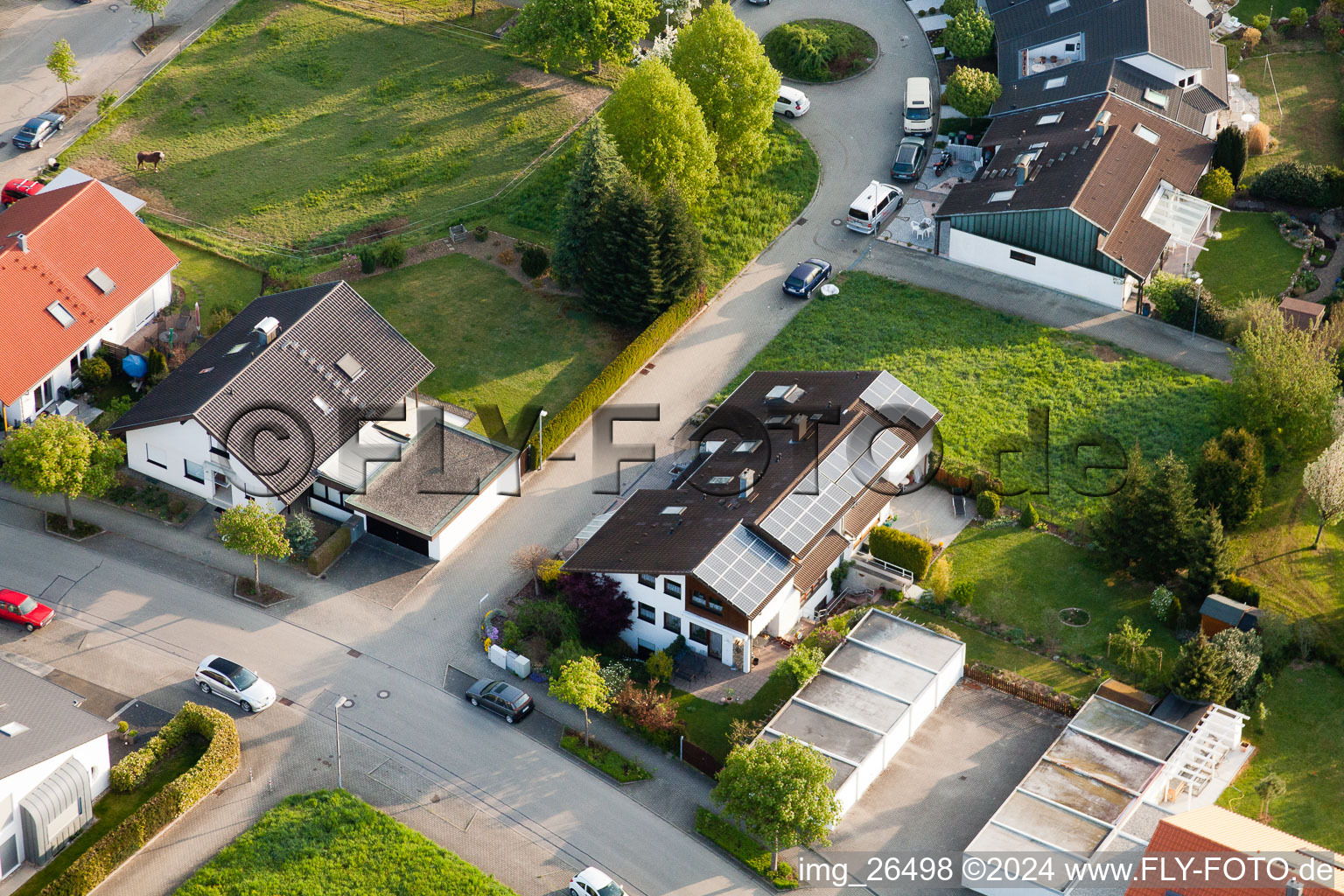 Quartier Stupferich in Karlsruhe dans le département Bade-Wurtemberg, Allemagne depuis l'avion