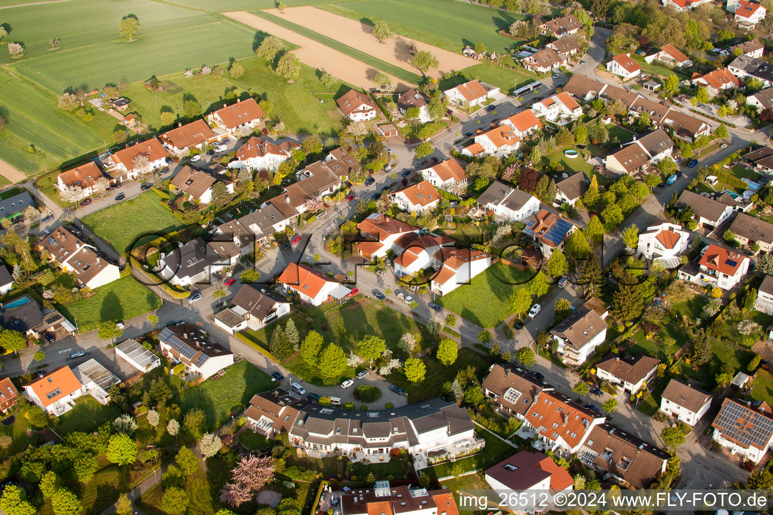 Vue oblique de Quartier Stupferich in Karlsruhe dans le département Bade-Wurtemberg, Allemagne