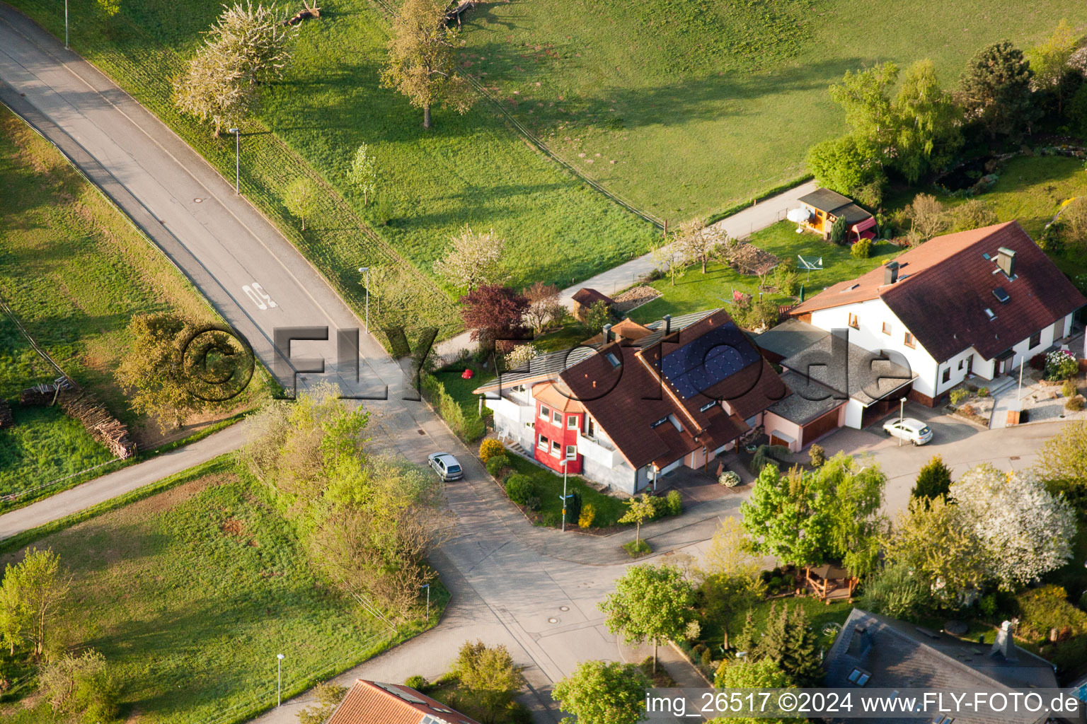 Vue d'oiseau de Quartier Stupferich in Karlsruhe dans le département Bade-Wurtemberg, Allemagne