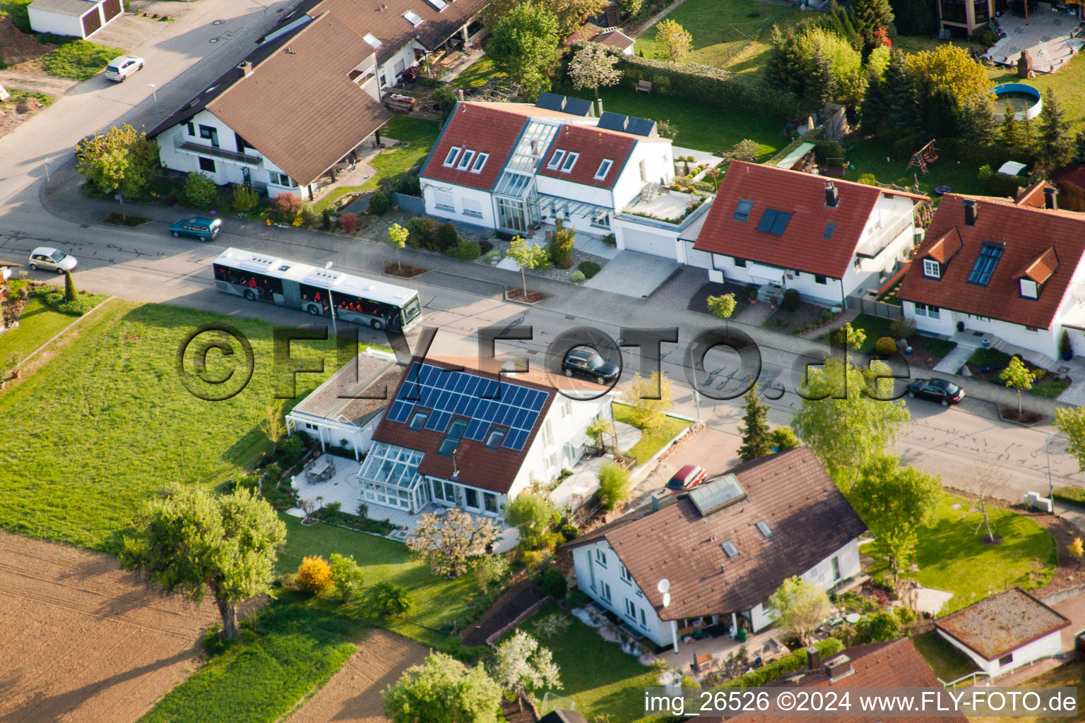 Vue oblique de Quartier Stupferich in Karlsruhe dans le département Bade-Wurtemberg, Allemagne