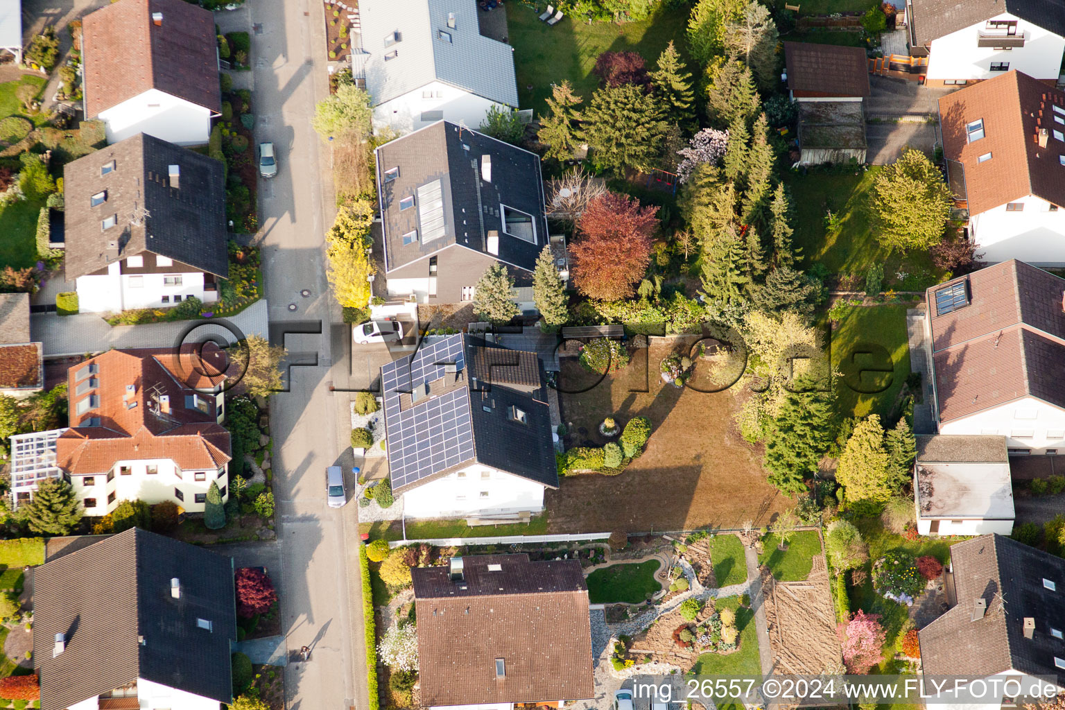 Vue oblique de Quartier Stupferich in Karlsruhe dans le département Bade-Wurtemberg, Allemagne