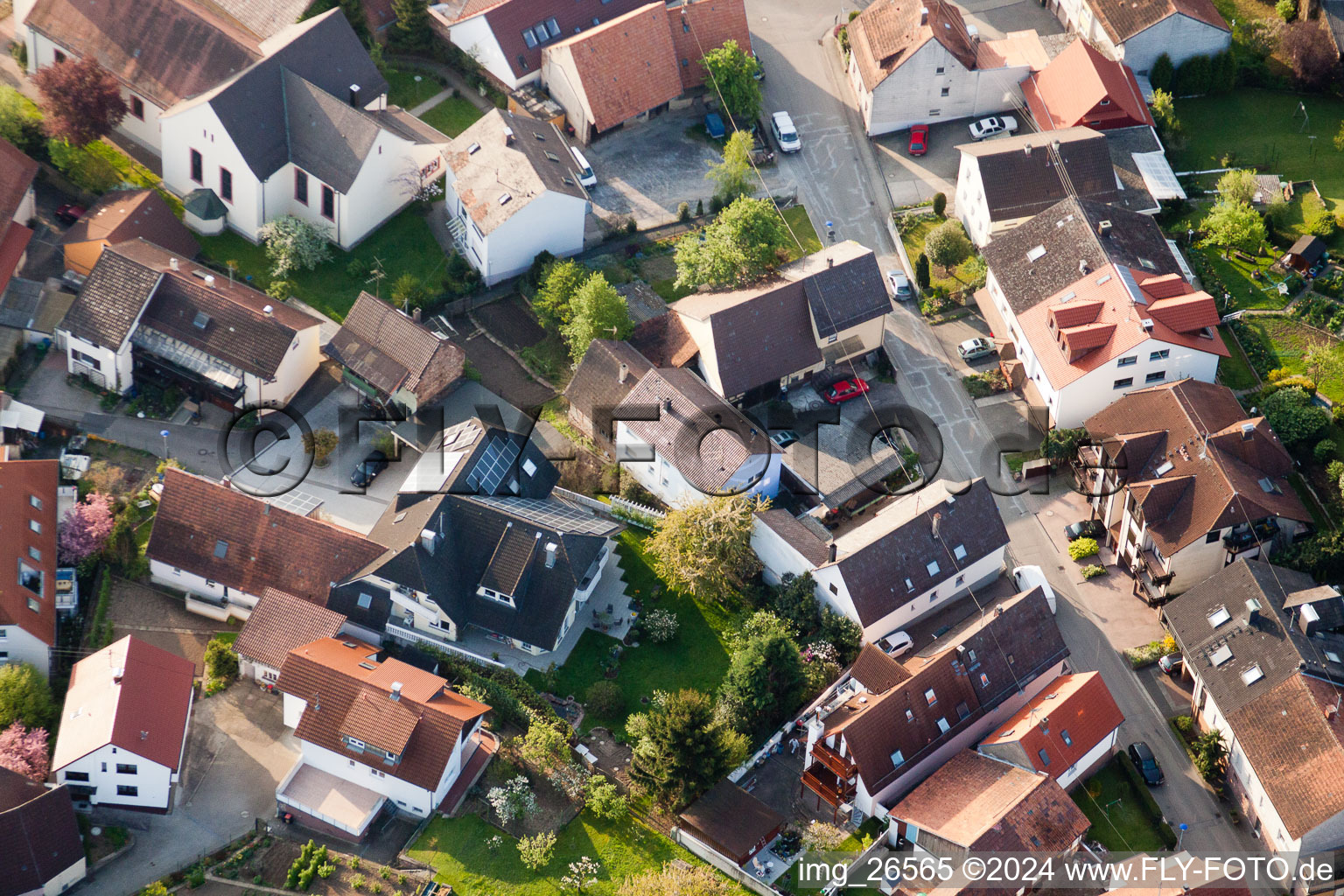 Quartier Stupferich in Karlsruhe dans le département Bade-Wurtemberg, Allemagne vue du ciel