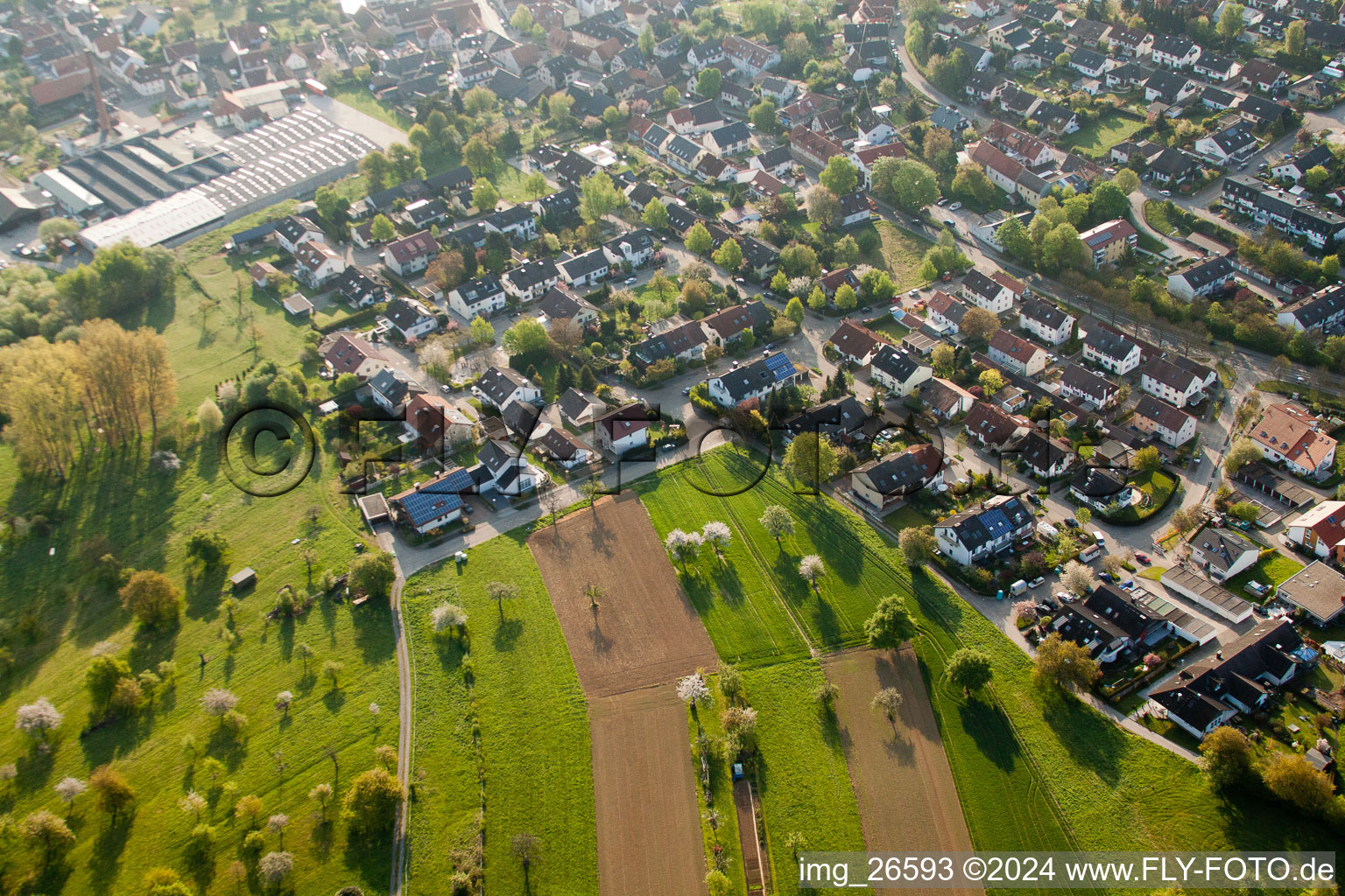 Vue oblique de Quartier Stupferich in Karlsruhe dans le département Bade-Wurtemberg, Allemagne