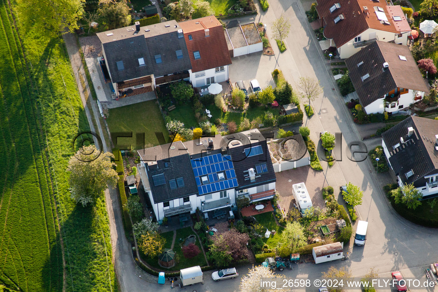 Vue d'oiseau de Quartier Stupferich in Karlsruhe dans le département Bade-Wurtemberg, Allemagne