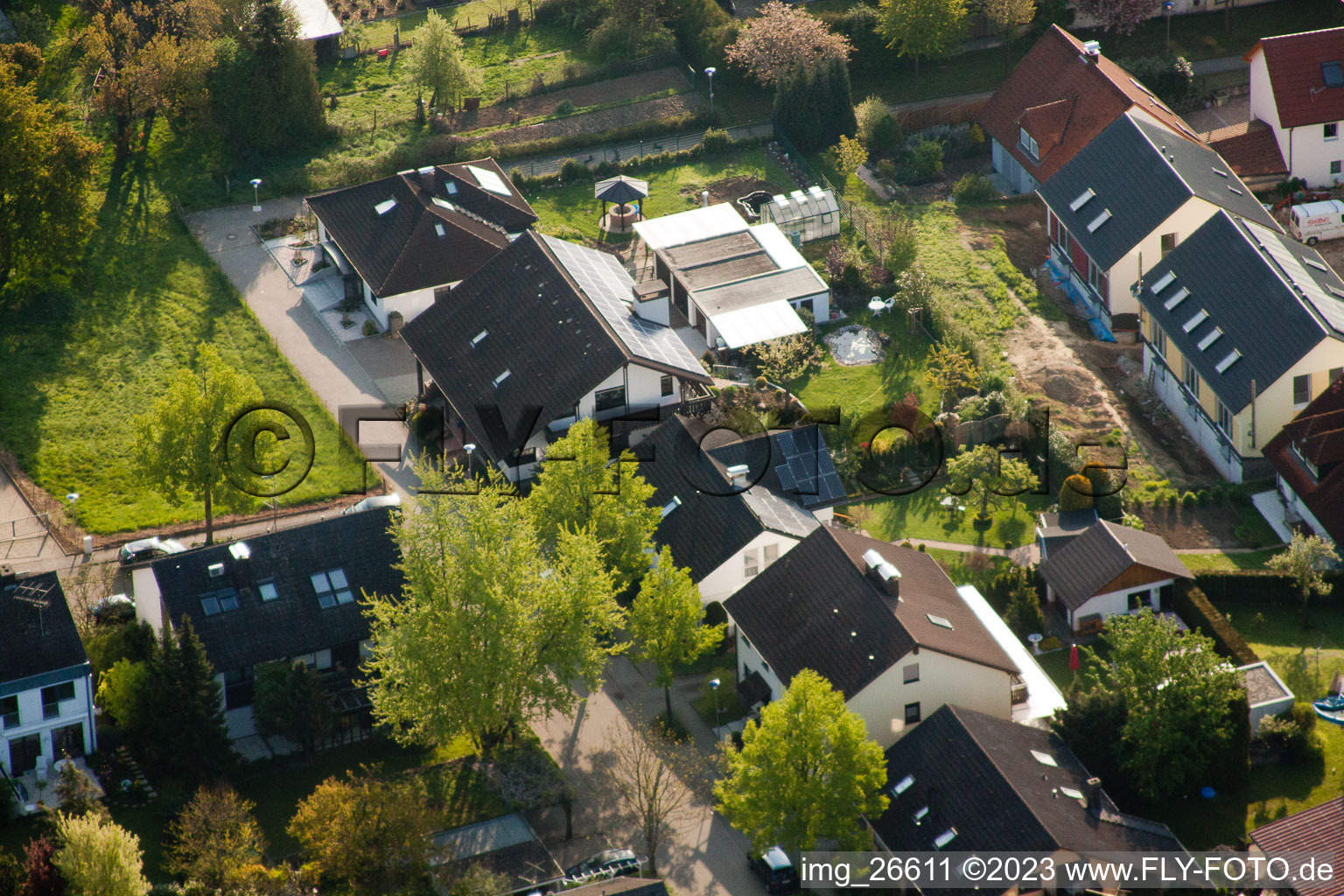Quartier Stupferich in Karlsruhe dans le département Bade-Wurtemberg, Allemagne d'en haut