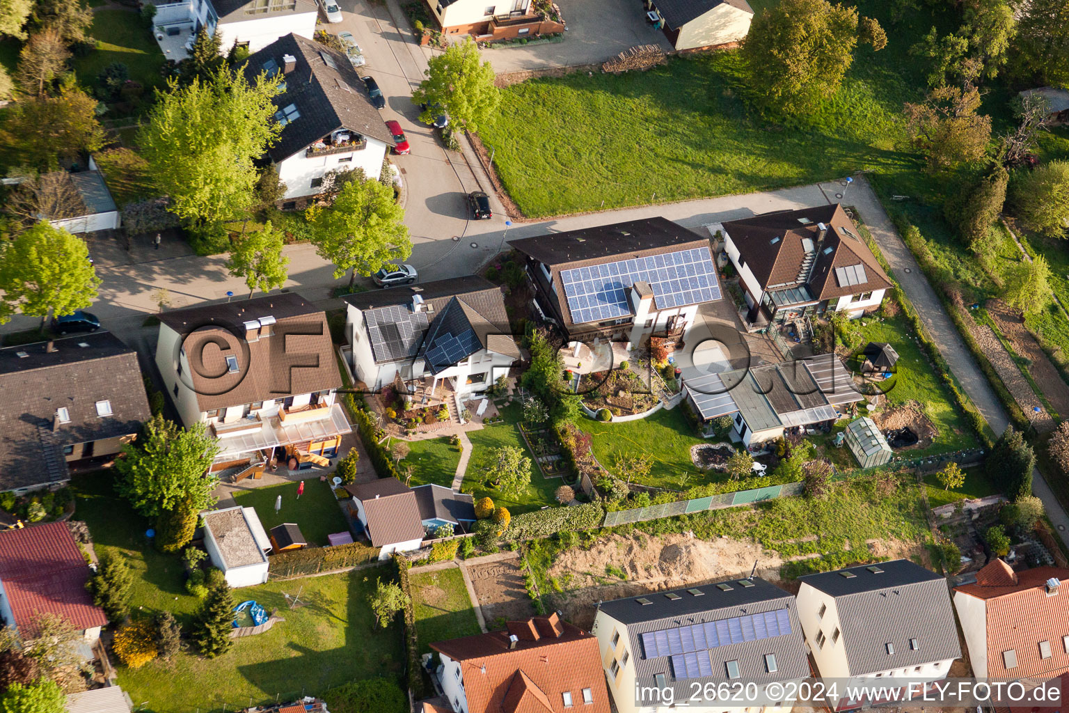 Enregistrement par drone de Quartier Stupferich in Karlsruhe dans le département Bade-Wurtemberg, Allemagne