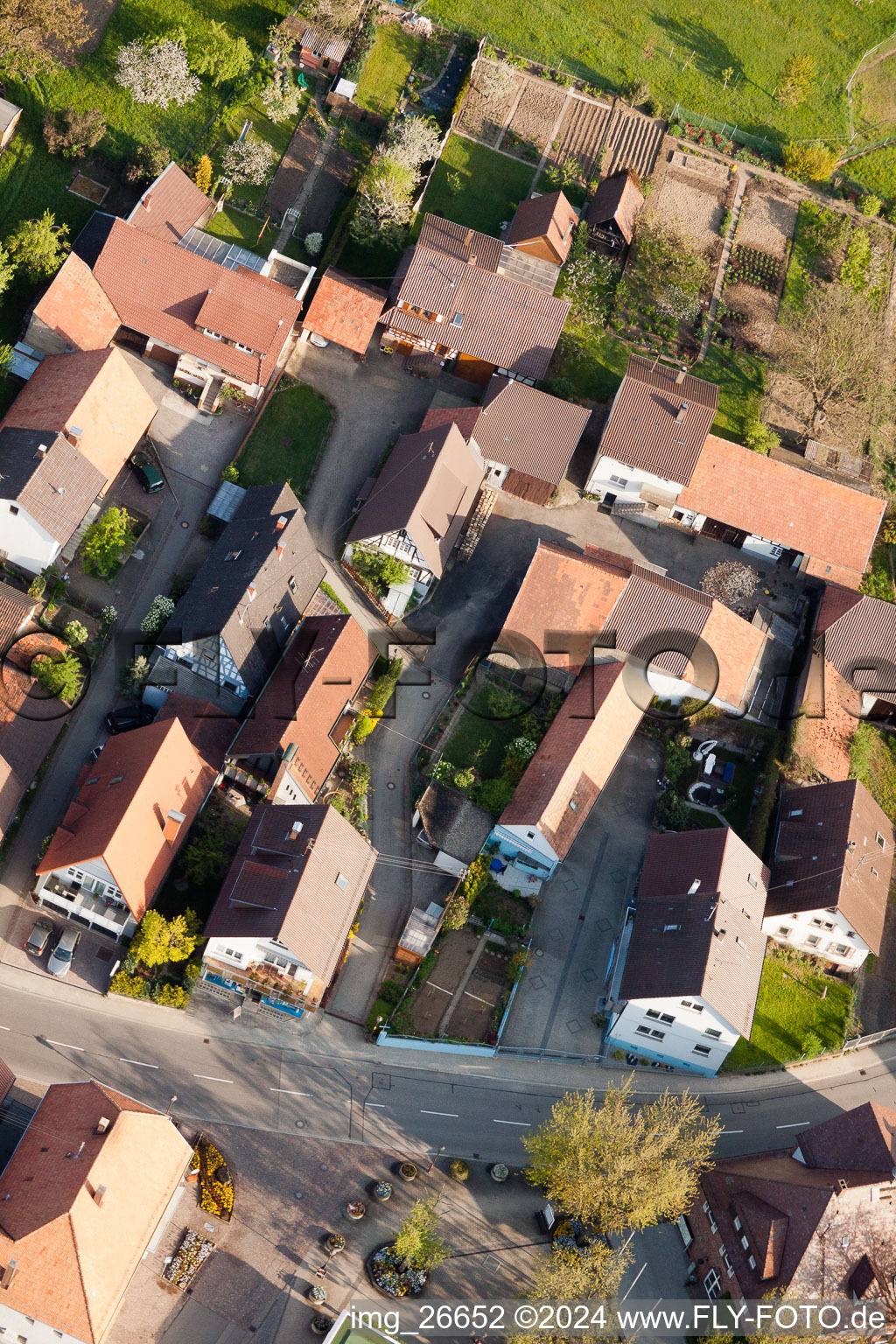 Vue d'oiseau de Quartier Stupferich in Karlsruhe dans le département Bade-Wurtemberg, Allemagne