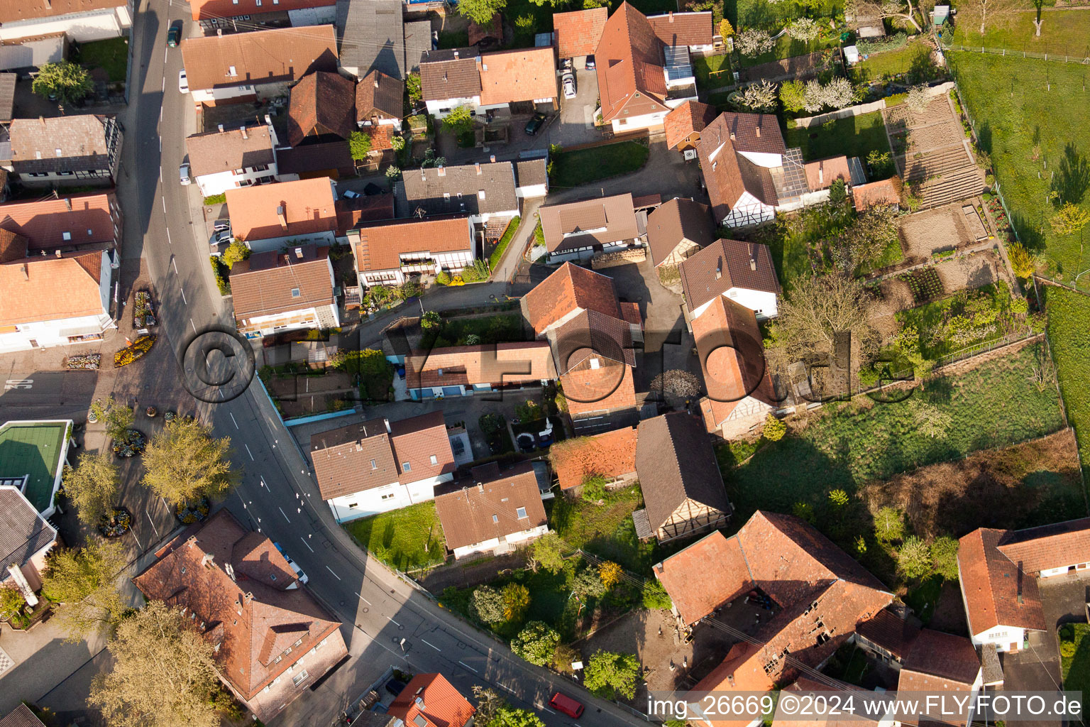 Quartier Stupferich in Karlsruhe dans le département Bade-Wurtemberg, Allemagne depuis l'avion