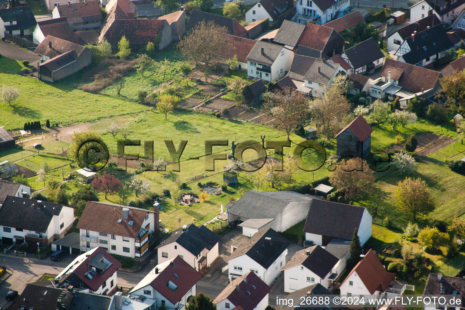 Vue aérienne de Bouché à le quartier Hohenwettersbach in Karlsruhe dans le département Bade-Wurtemberg, Allemagne