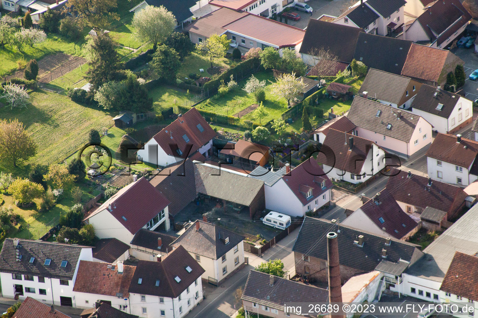 Vue aérienne de Bouché à le quartier Hohenwettersbach in Karlsruhe dans le département Bade-Wurtemberg, Allemagne
