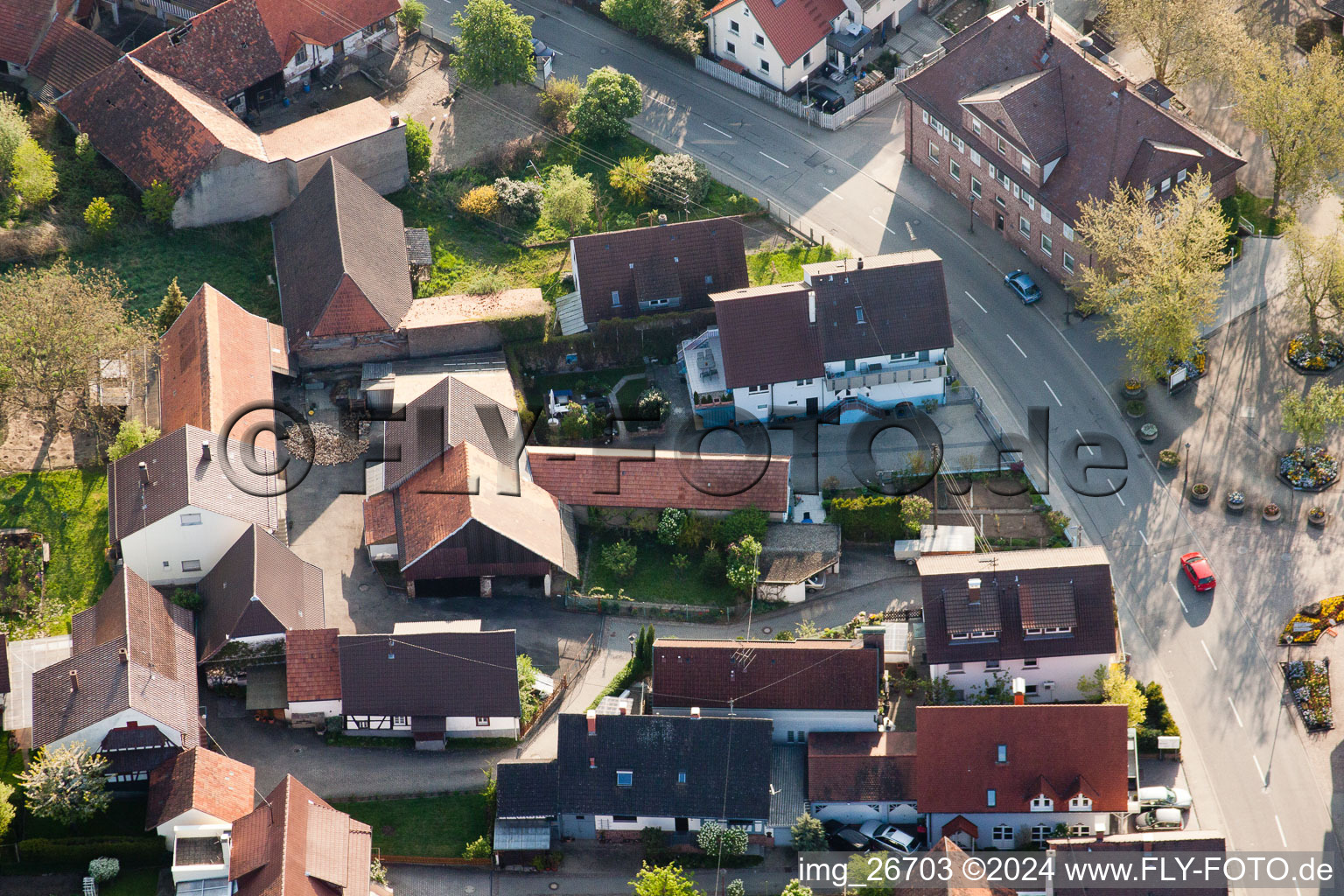 Vue d'oiseau de Quartier Stupferich in Karlsruhe dans le département Bade-Wurtemberg, Allemagne