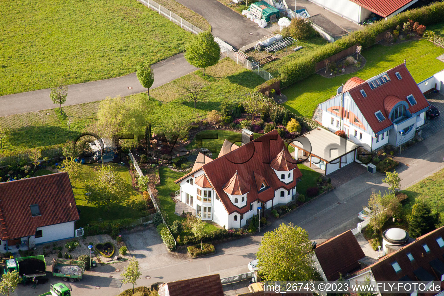 Enregistrement par drone de Quartier Stupferich in Karlsruhe dans le département Bade-Wurtemberg, Allemagne