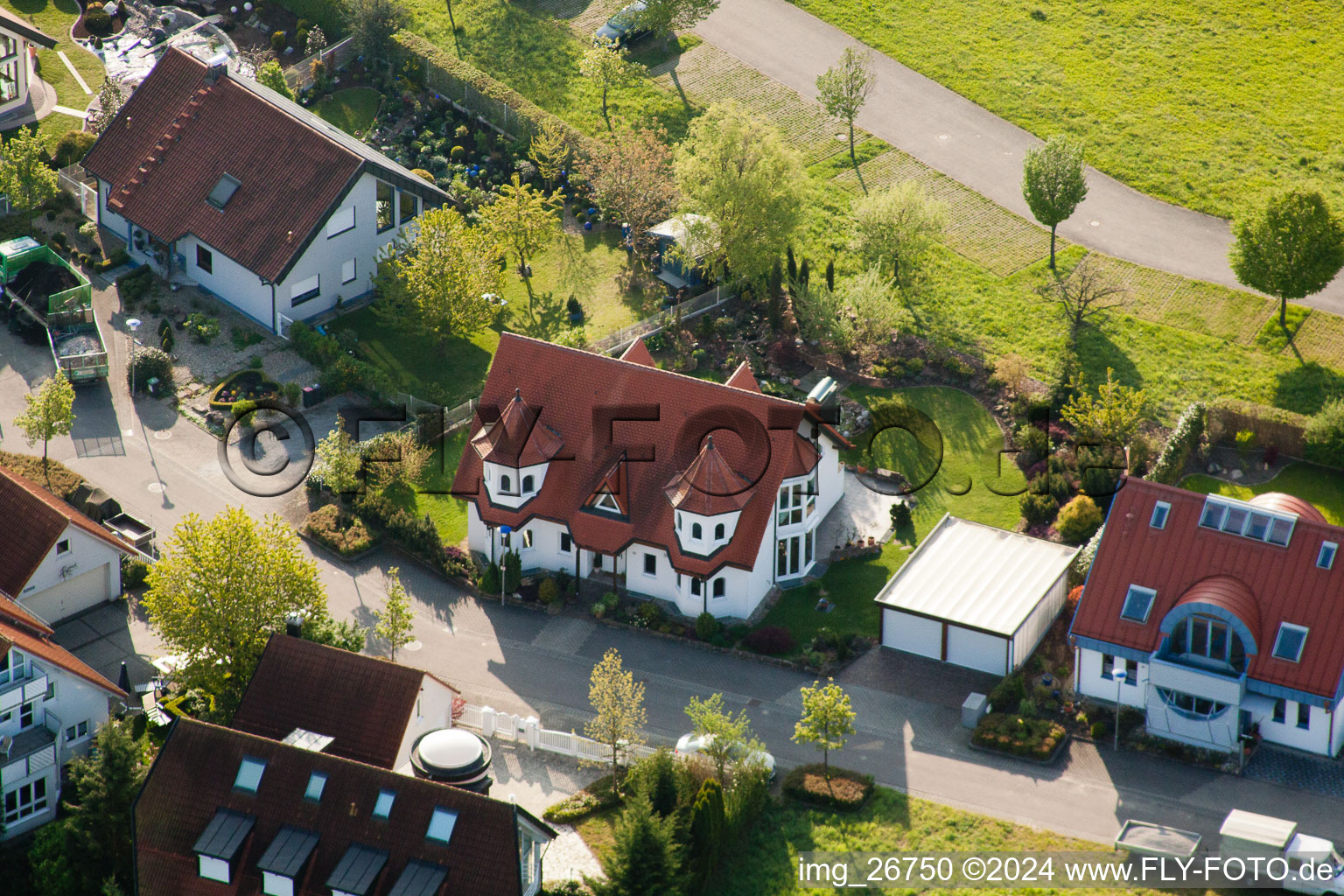 Vue aérienne de Quartier Stupferich in Karlsruhe dans le département Bade-Wurtemberg, Allemagne