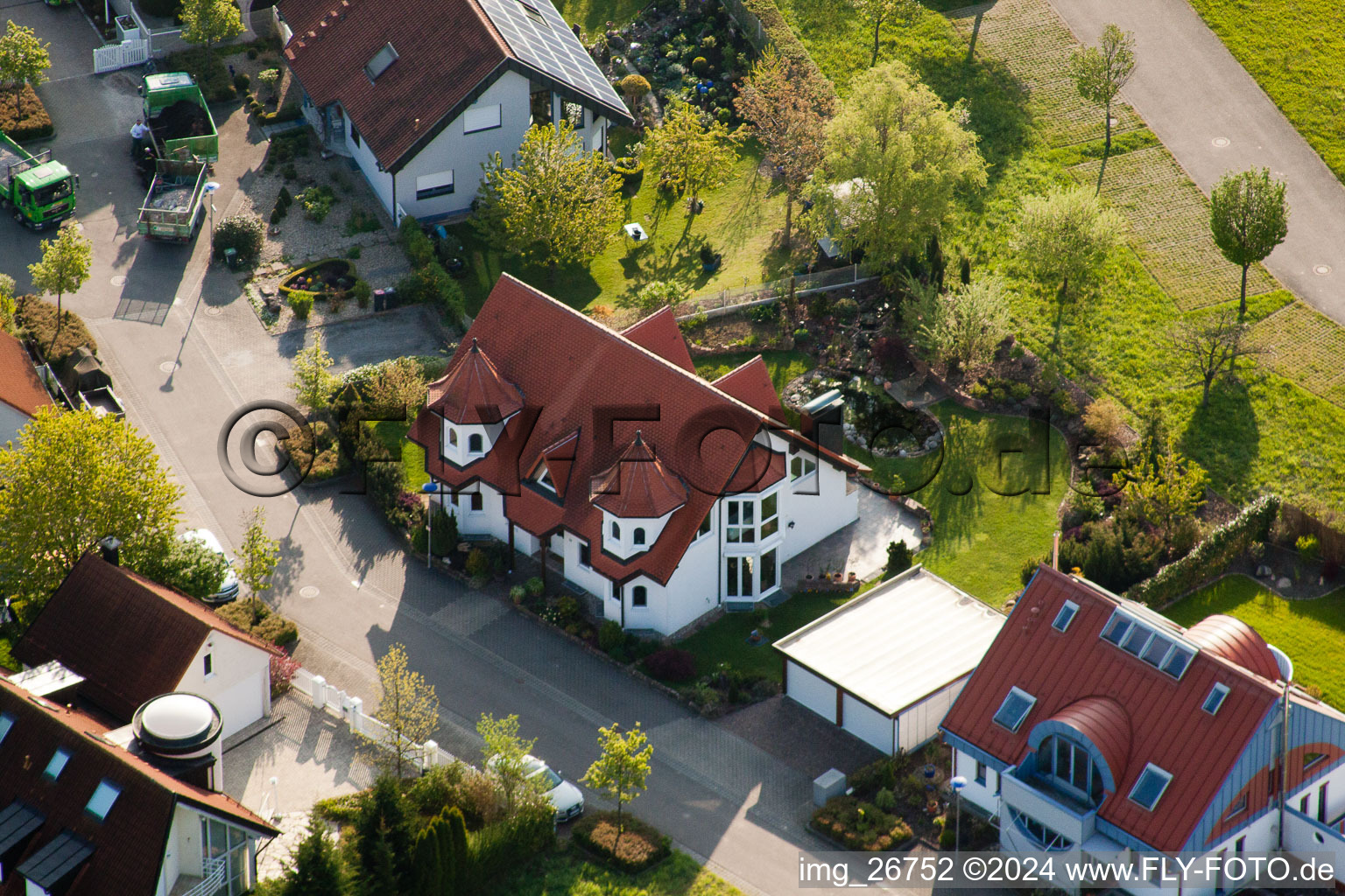 Vue oblique de Quartier Stupferich in Karlsruhe dans le département Bade-Wurtemberg, Allemagne