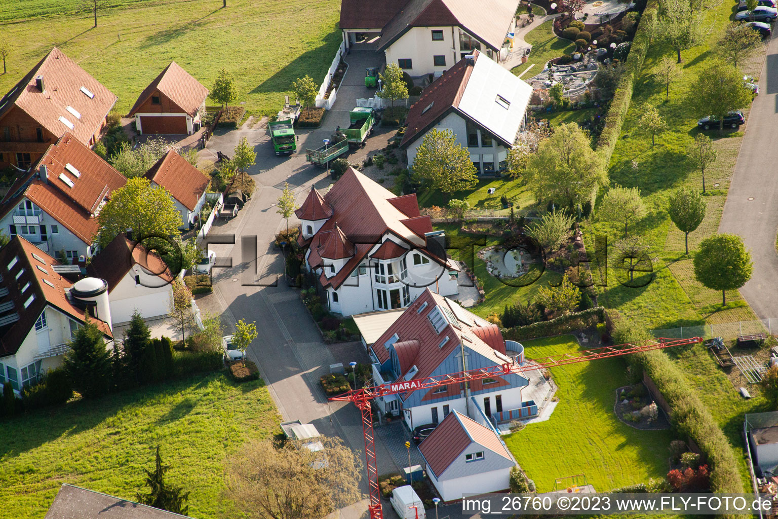 Enregistrement par drone de Quartier Stupferich in Karlsruhe dans le département Bade-Wurtemberg, Allemagne