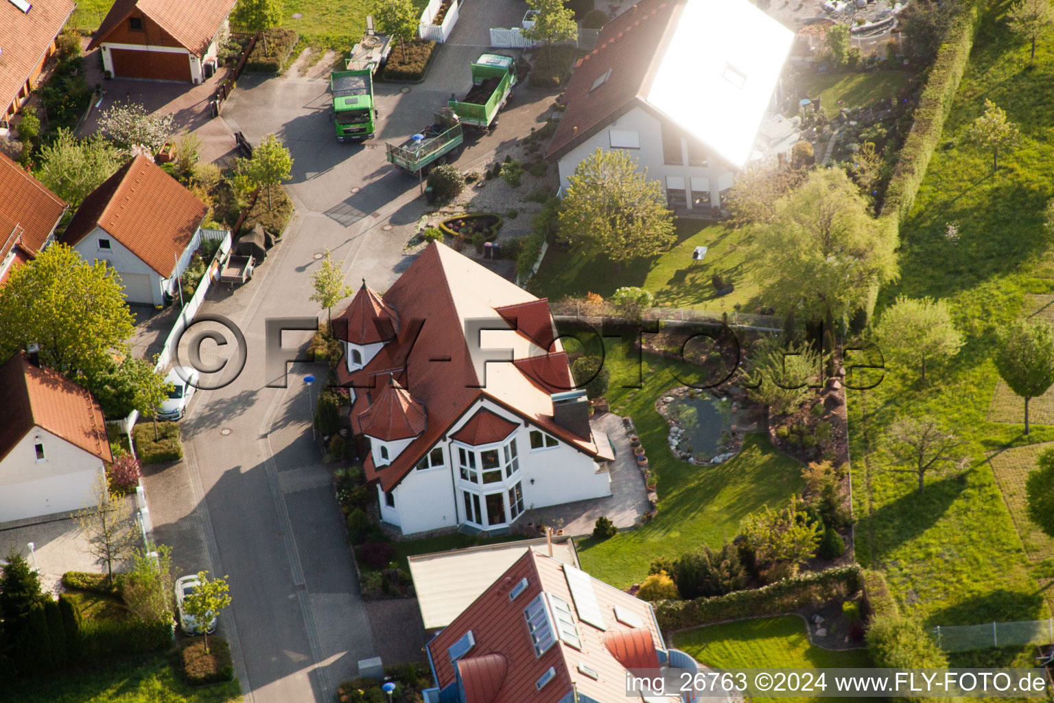 Quartier Stupferich in Karlsruhe dans le département Bade-Wurtemberg, Allemagne d'un drone