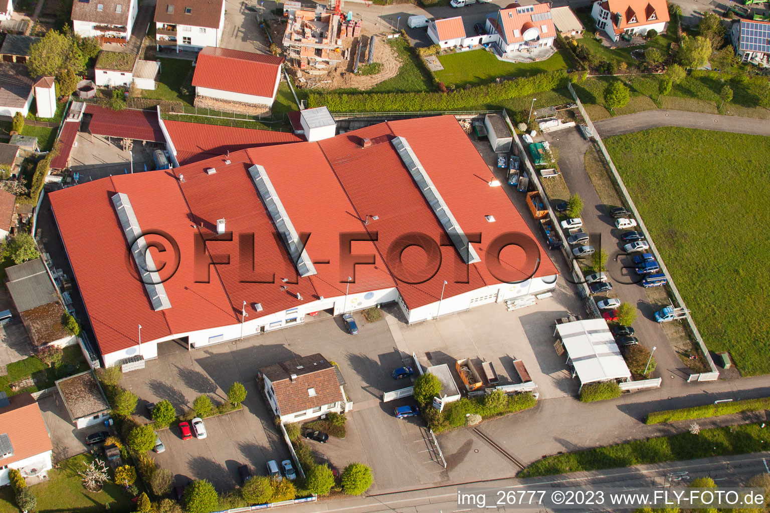 Photographie aérienne de Schneider Dach + Holzbau GmbH à le quartier Stupferich in Karlsruhe dans le département Bade-Wurtemberg, Allemagne