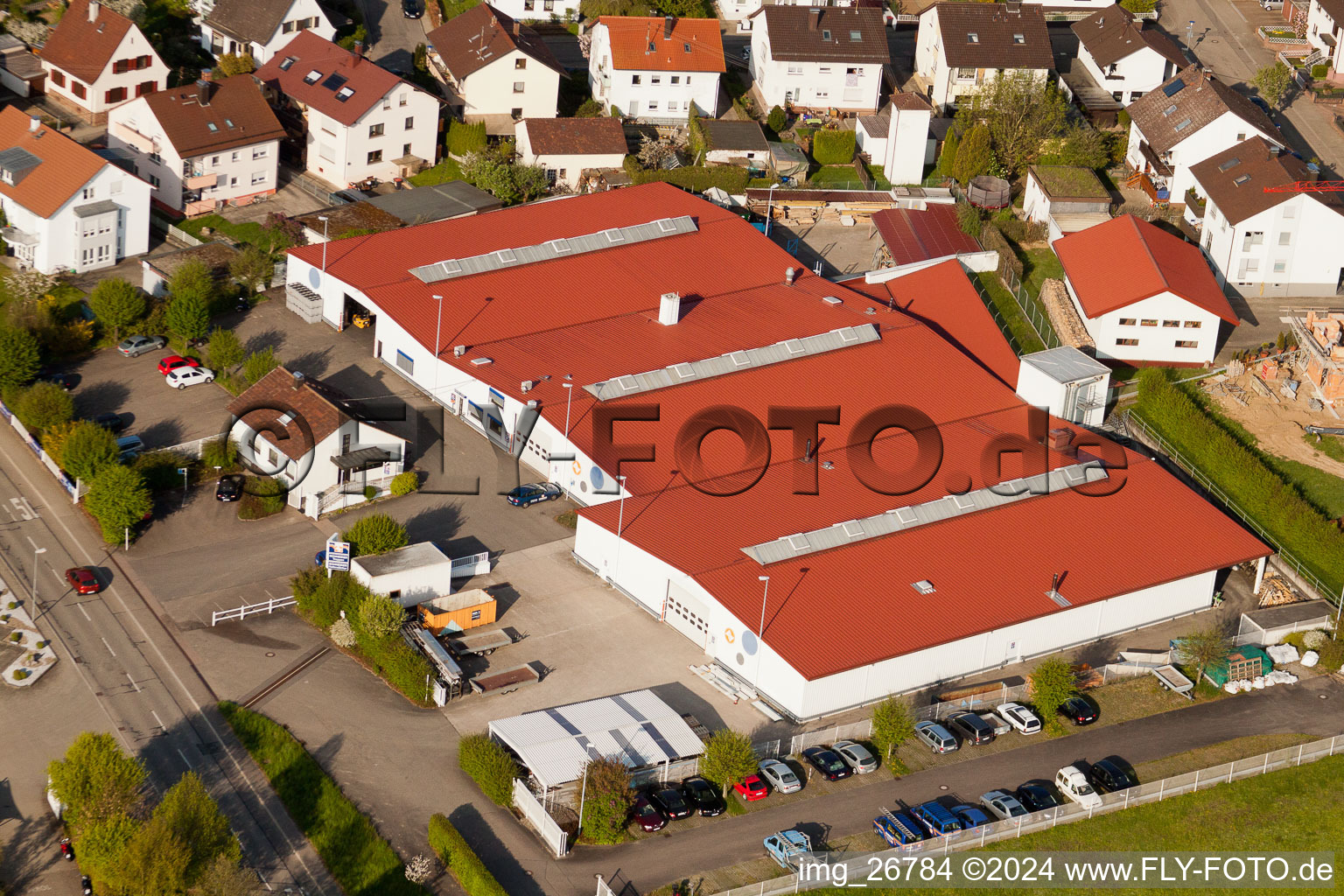 Schneider Dach + Holzbau GmbH à le quartier Stupferich in Karlsruhe dans le département Bade-Wurtemberg, Allemagne d'en haut