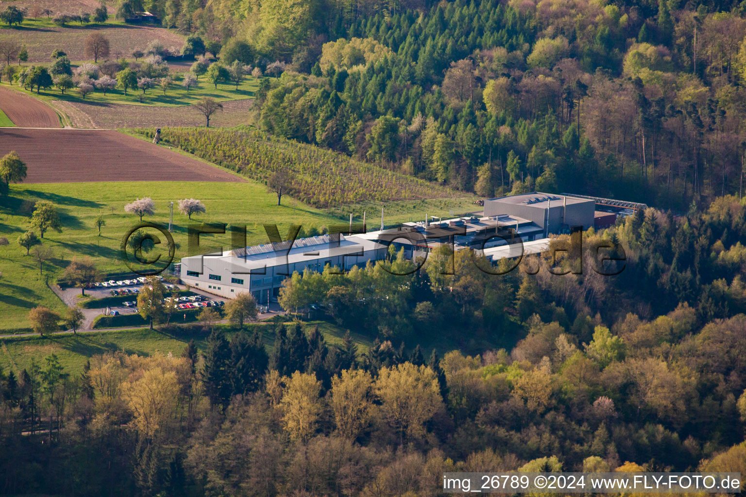 Vue aérienne de Ingénierie Rosswag à le quartier Kleinsteinbach in Pfinztal dans le département Bade-Wurtemberg, Allemagne