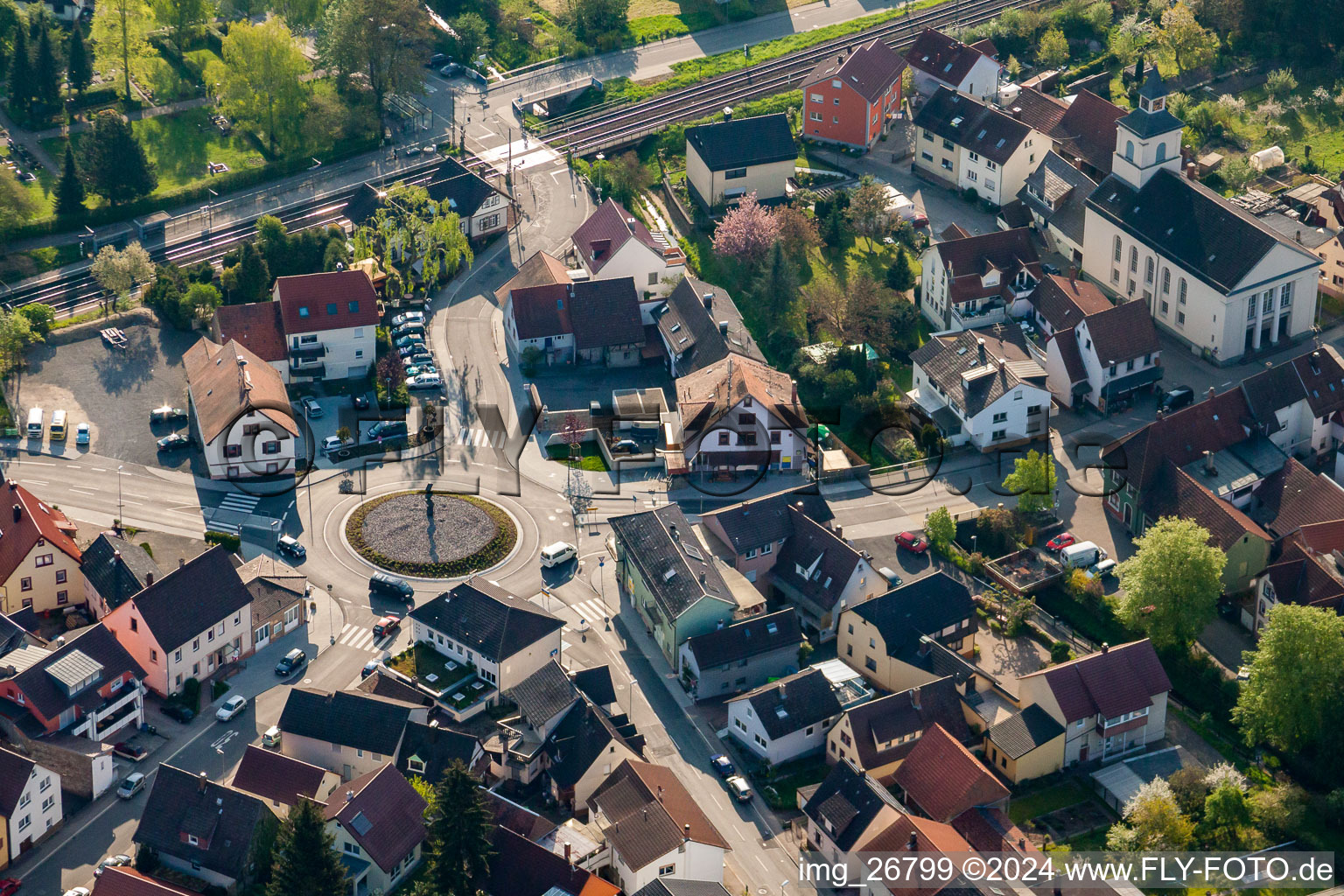 Vue aérienne de Quartier Wilferdingen à le quartier Kleinsteinbach in Pfinztal dans le département Bade-Wurtemberg, Allemagne