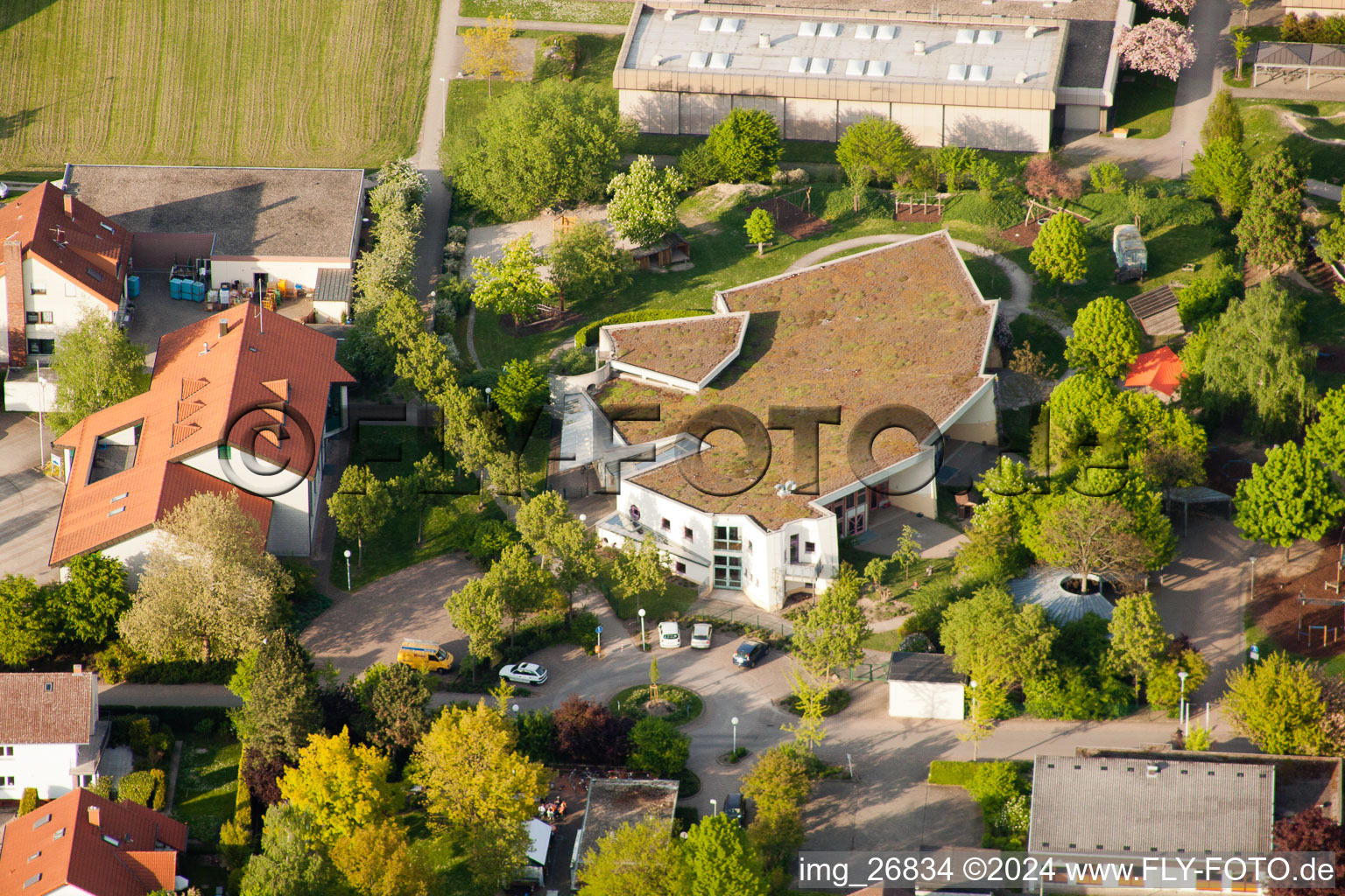 Quartier Maximiliansau in Wörth am Rhein dans le département Rhénanie-Palatinat, Allemagne depuis l'avion