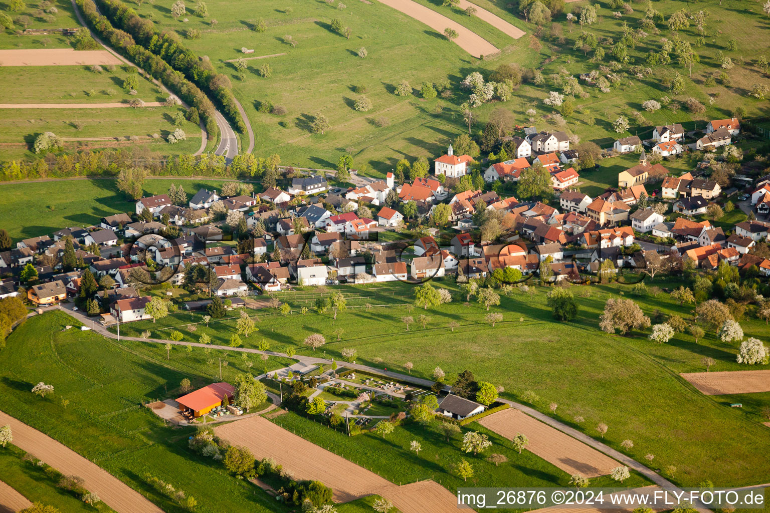 Quartier Schluttenbach in Ettlingen dans le département Bade-Wurtemberg, Allemagne vu d'un drone