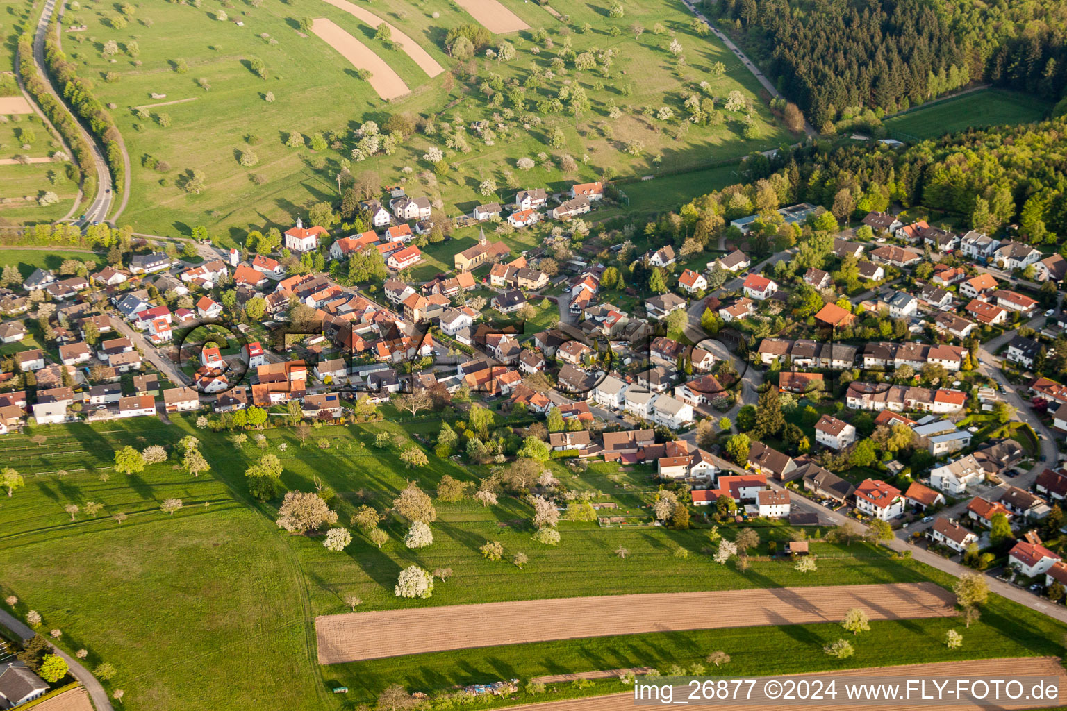 Vue aérienne de Quartier Schluttenbach in Ettlingen dans le département Bade-Wurtemberg, Allemagne