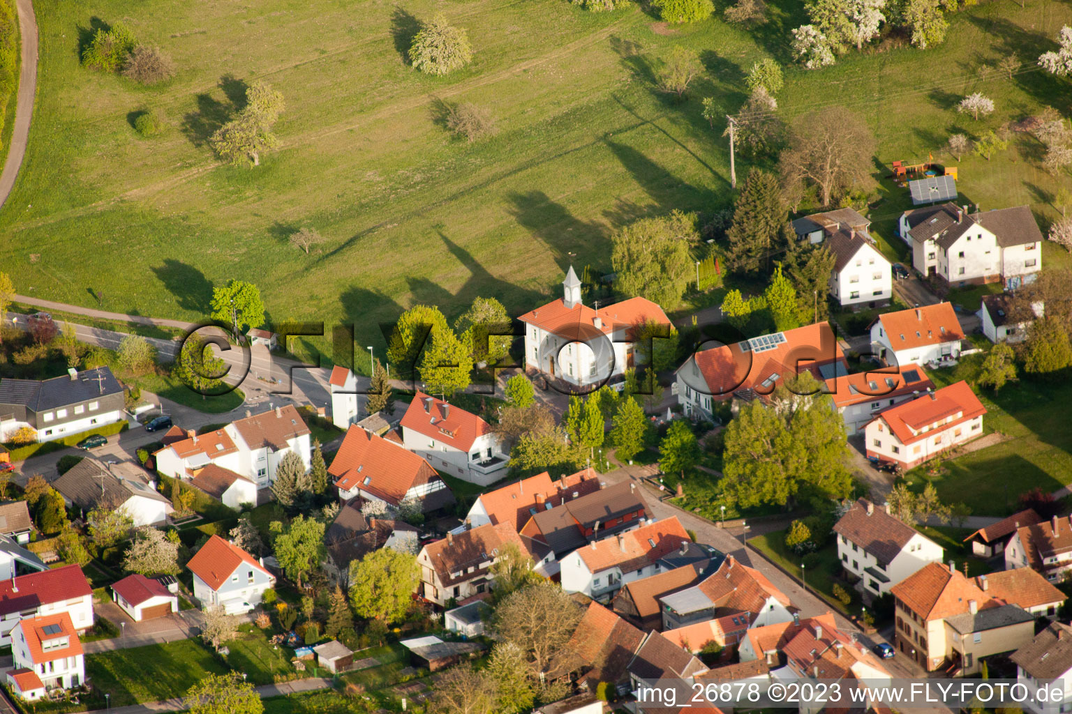 Vue aérienne de Quartier Schluttenbach in Ettlingen dans le département Bade-Wurtemberg, Allemagne