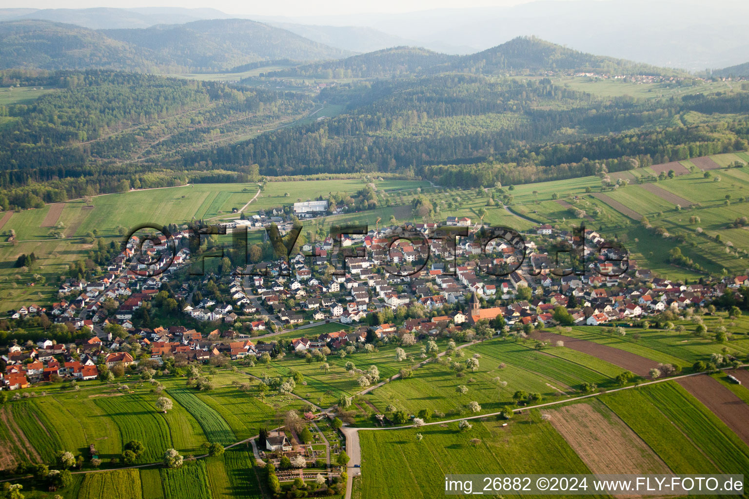 Quartier Völkersbach in Malsch dans le département Bade-Wurtemberg, Allemagne vue du ciel