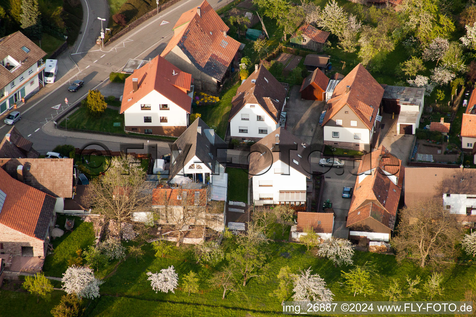 Quartier Völkersbach in Malsch dans le département Bade-Wurtemberg, Allemagne du point de vue du drone