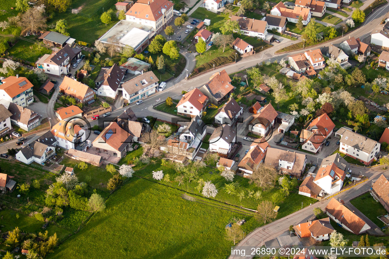 Quartier Völkersbach in Malsch dans le département Bade-Wurtemberg, Allemagne vu d'un drone