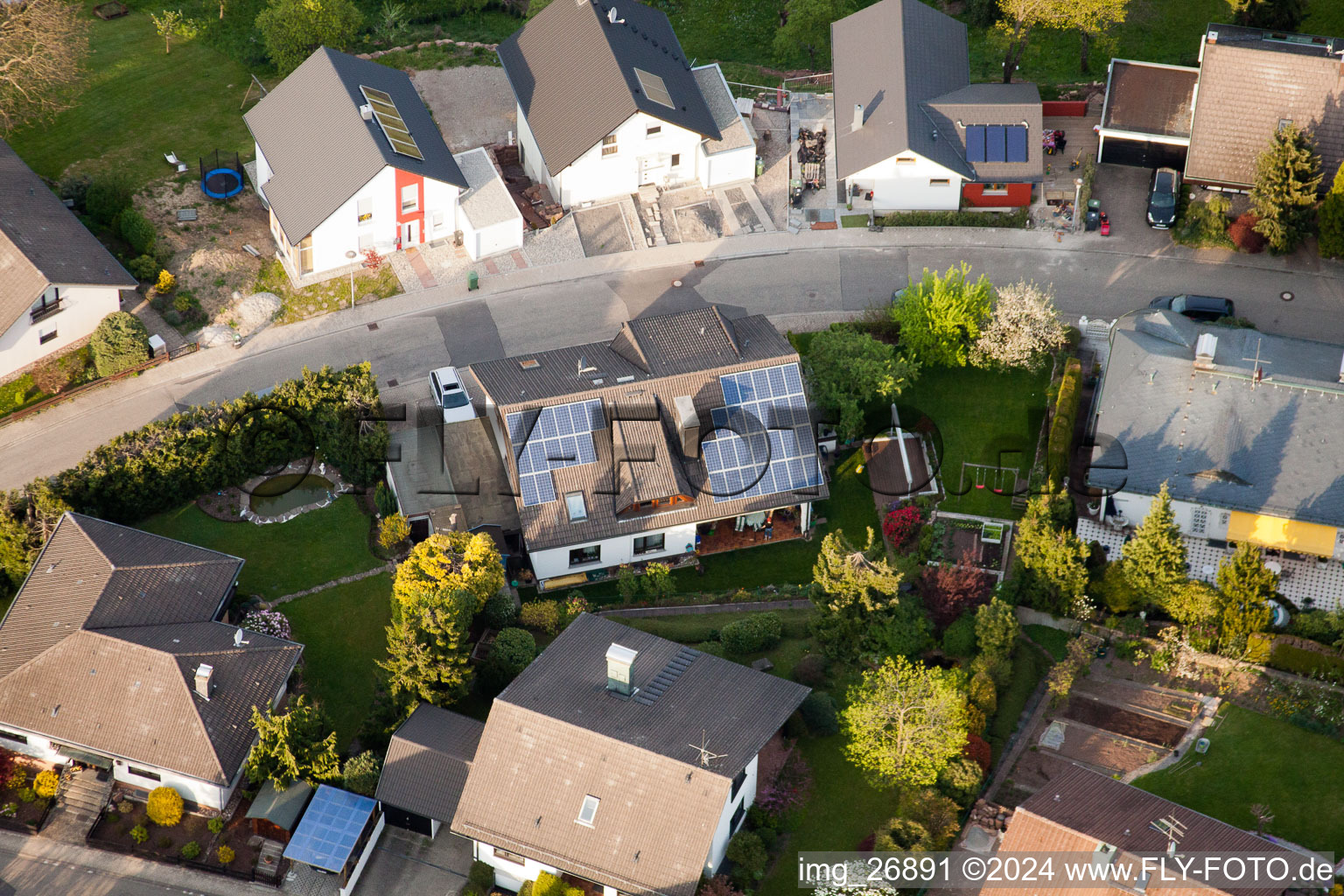 Vue aérienne de Quartier Völkersbach in Malsch dans le département Bade-Wurtemberg, Allemagne