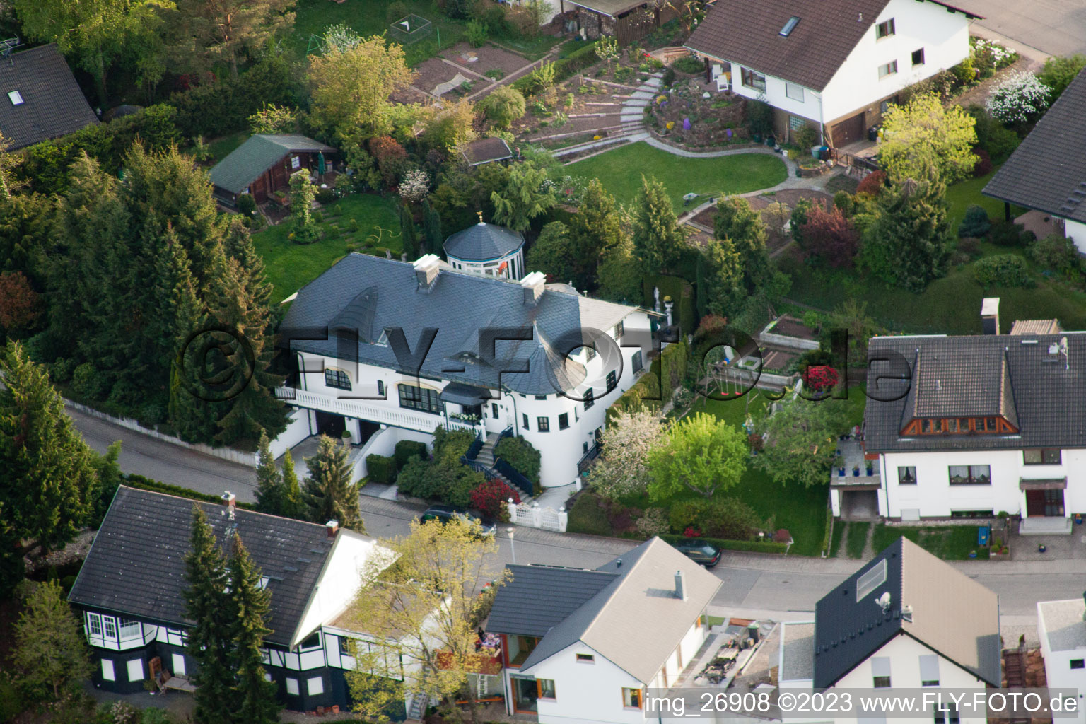 Quartier Völkersbach in Malsch dans le département Bade-Wurtemberg, Allemagne d'un drone