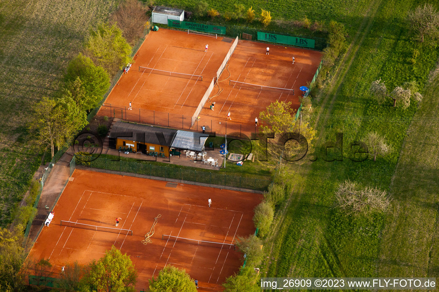 Photographie aérienne de Club de tennis à le quartier Völkersbach in Malsch dans le département Bade-Wurtemberg, Allemagne