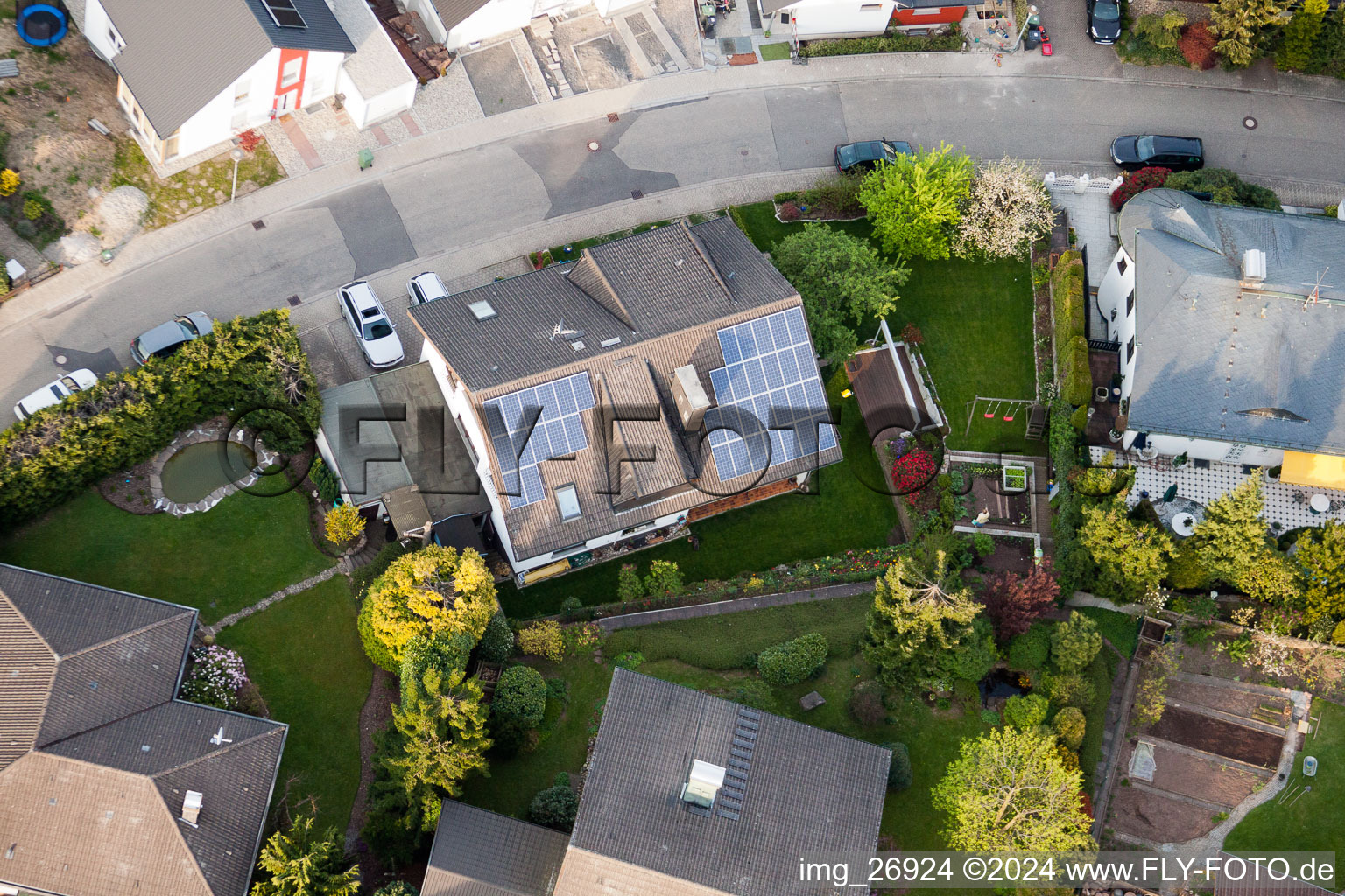 Quartier Völkersbach in Malsch dans le département Bade-Wurtemberg, Allemagne vu d'un drone