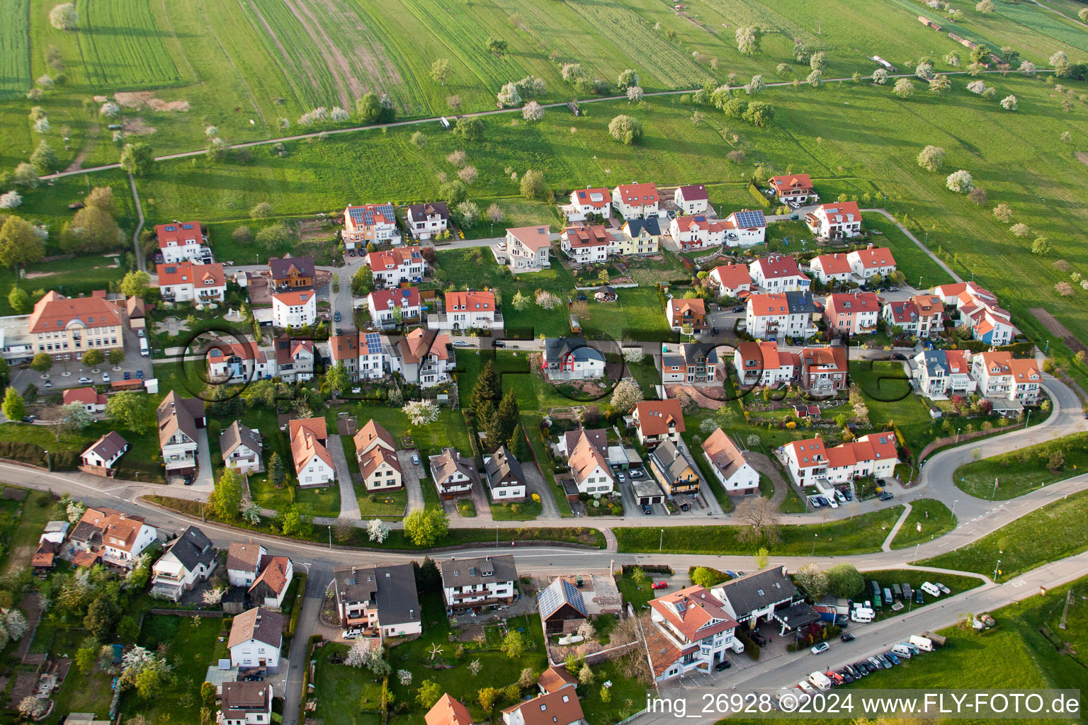 Vue oblique de Quartier Völkersbach in Malsch dans le département Bade-Wurtemberg, Allemagne