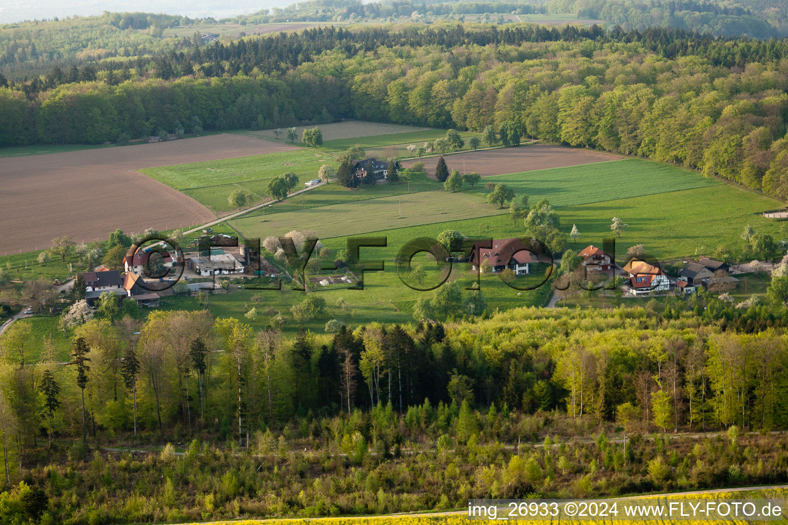 Vue d'oiseau de Quartier Völkersbach in Malsch dans le département Bade-Wurtemberg, Allemagne