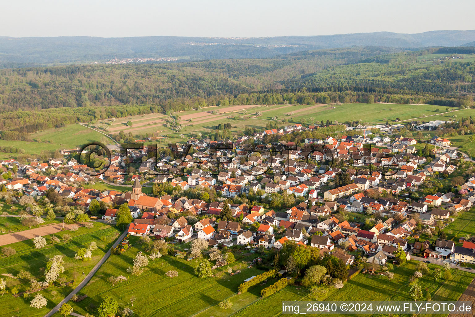 Vue oblique de Quartier Völkersbach in Malsch dans le département Bade-Wurtemberg, Allemagne