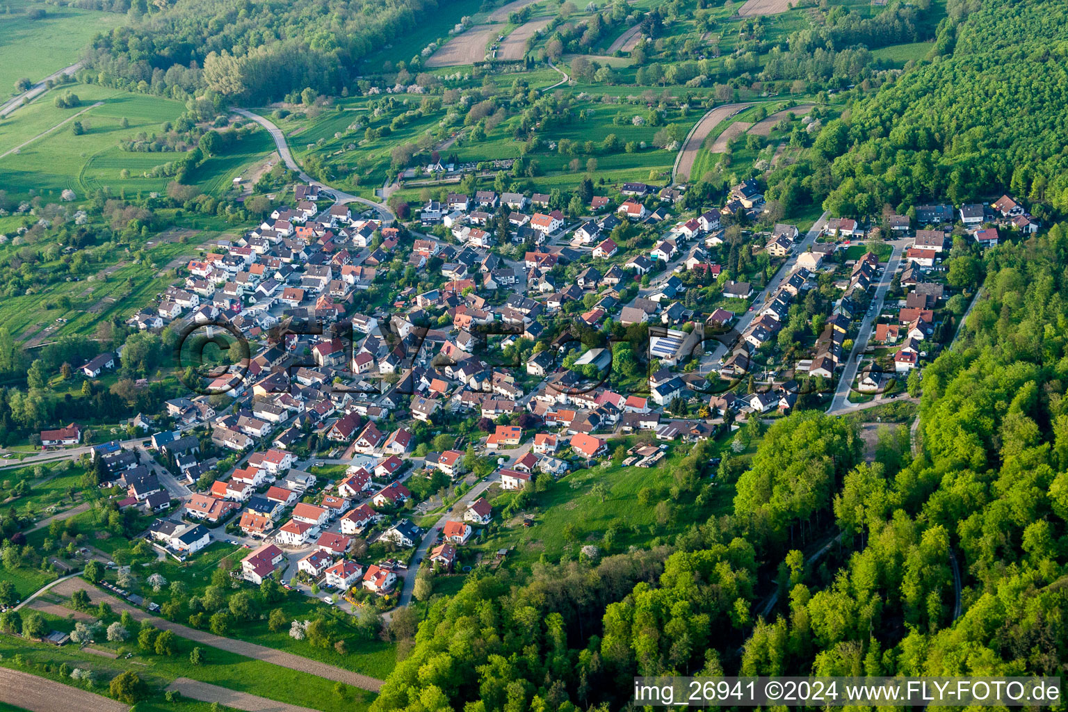 Vue aérienne de Quartier Sulzbach in Malsch dans le département Bade-Wurtemberg, Allemagne