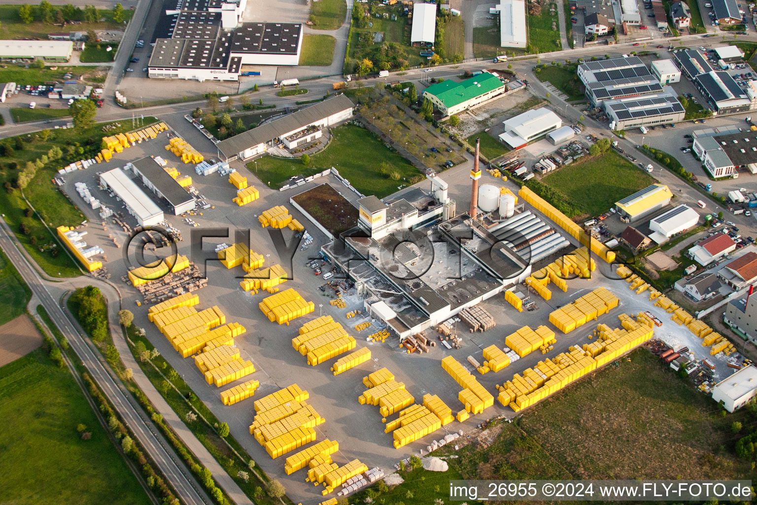 Vue oblique de Usine Ytong à Malsch dans le département Bade-Wurtemberg, Allemagne