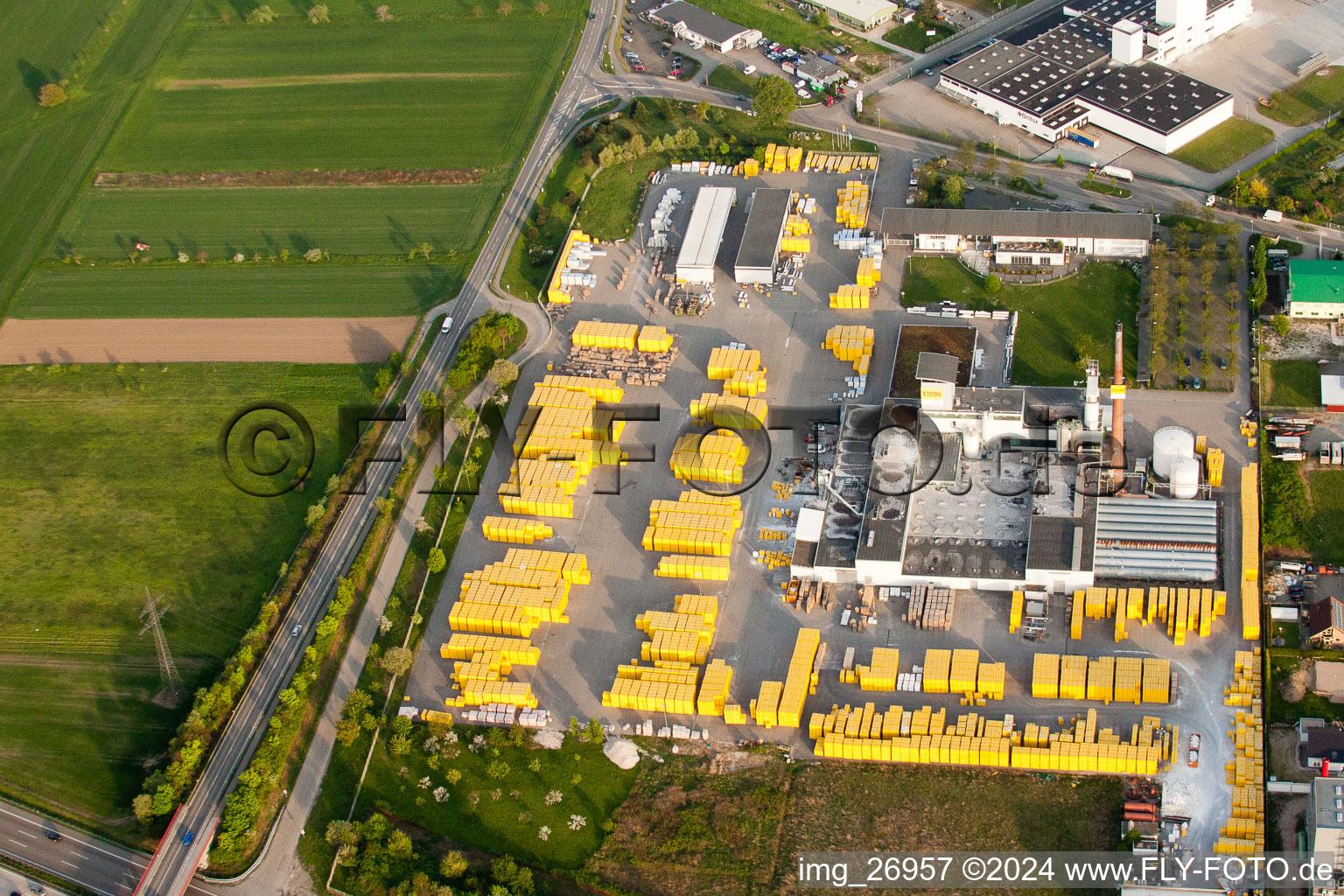 Usine Ytong à Malsch dans le département Bade-Wurtemberg, Allemagne d'en haut