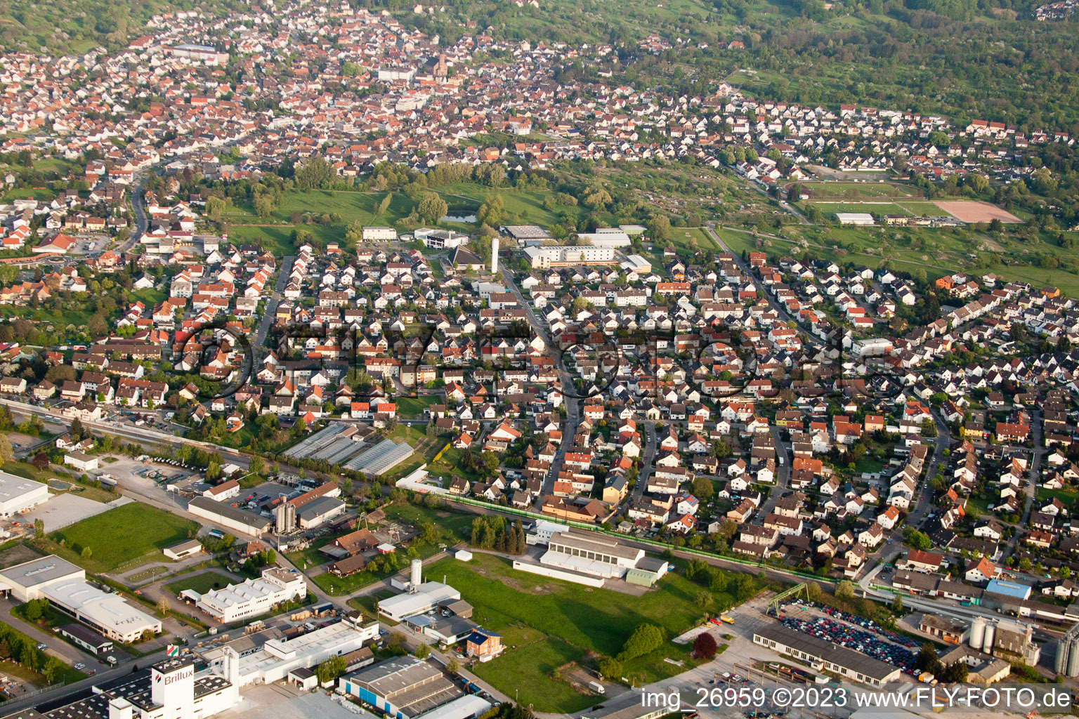 Vue aérienne de Berhardusstr à Malsch dans le département Bade-Wurtemberg, Allemagne