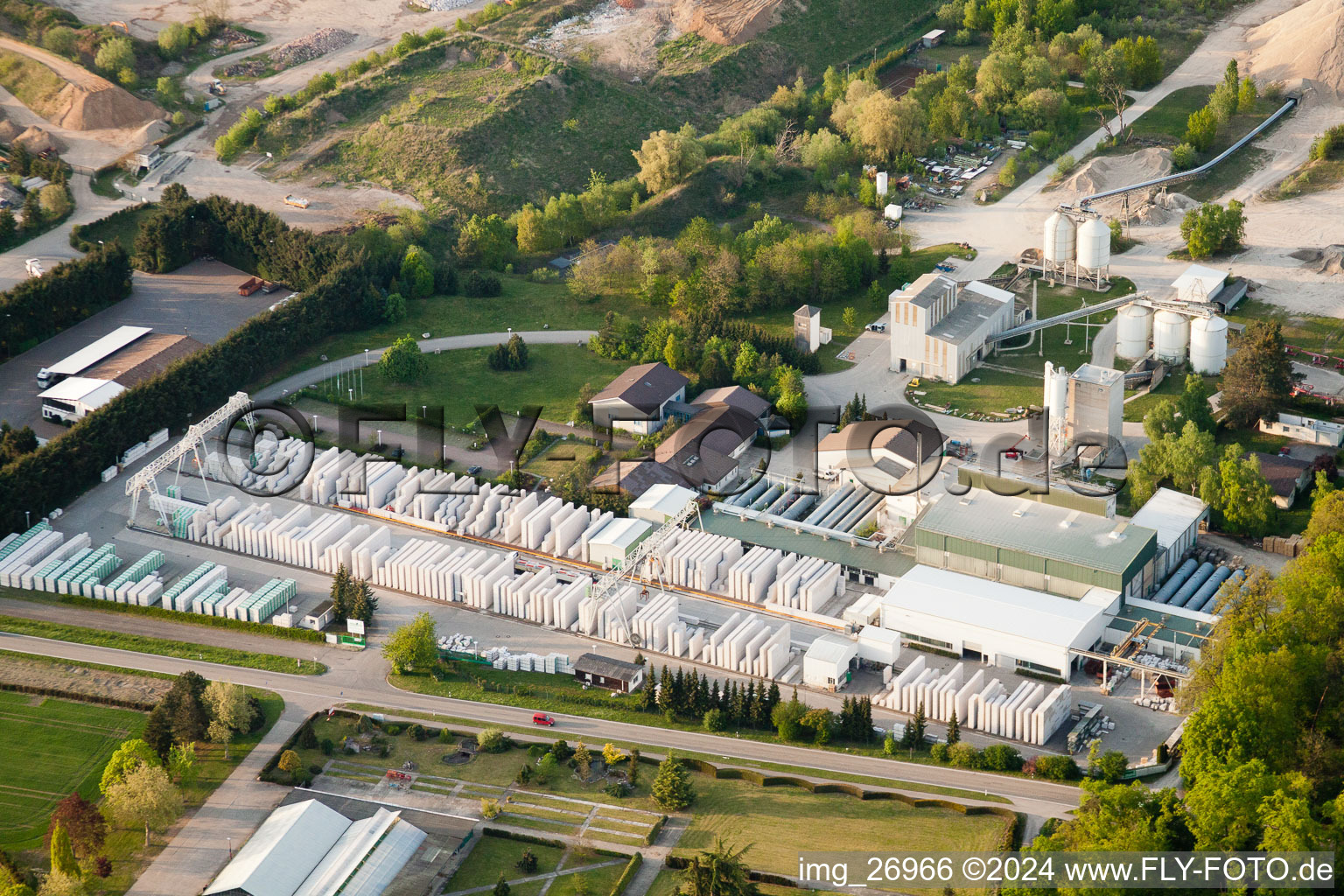 Photographie aérienne de H+H Kalksandstein GmbH à Durmersheim dans le département Bade-Wurtemberg, Allemagne