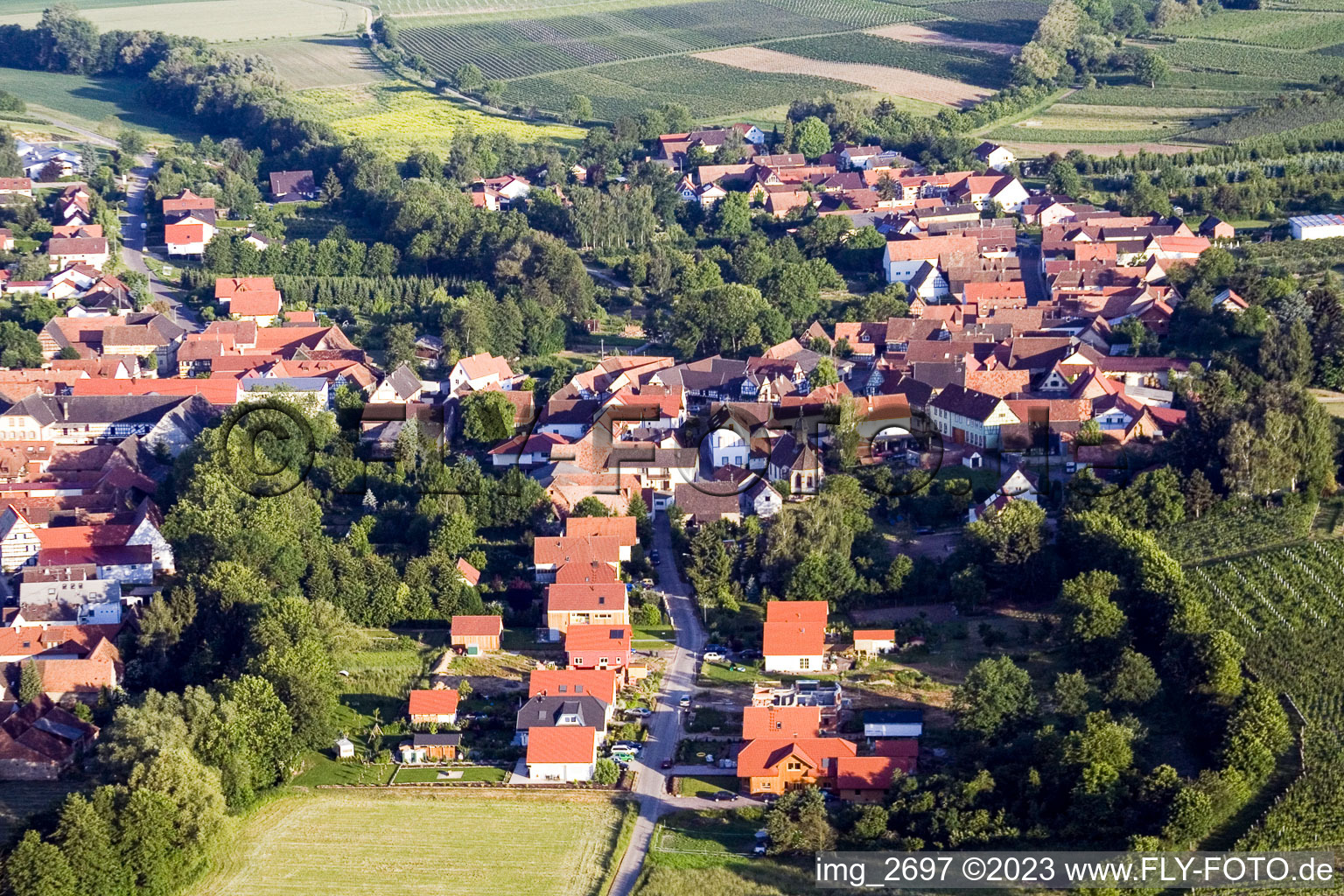 Photographie aérienne de Dierbach dans le département Rhénanie-Palatinat, Allemagne
