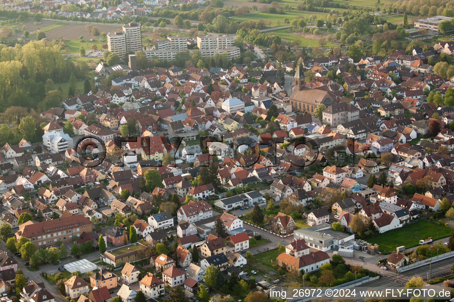 Vue aérienne de Friedrichstr à Durmersheim dans le département Bade-Wurtemberg, Allemagne