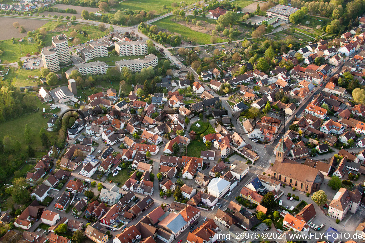 Vue aérienne de Würmersheimer Straße à Durmersheim dans le département Bade-Wurtemberg, Allemagne