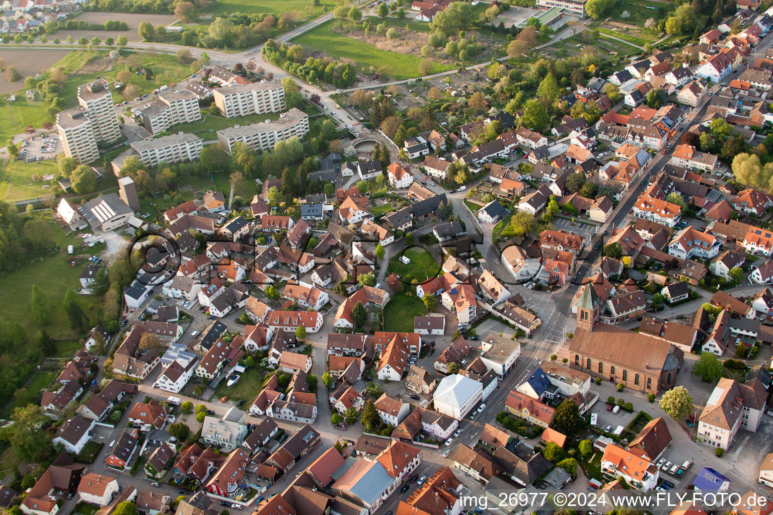 Vue aérienne de Quartier de la Würmersheimstrasse à Durmersheim dans le département Bade-Wurtemberg, Allemagne