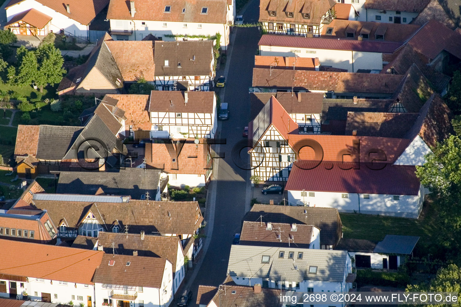 Vue oblique de Dierbach dans le département Rhénanie-Palatinat, Allemagne