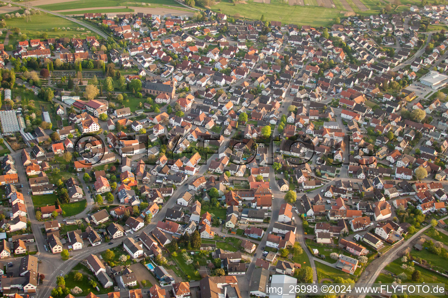 Vue oblique de Quartier Neuburgweier à Au am Rhein dans le département Bade-Wurtemberg, Allemagne